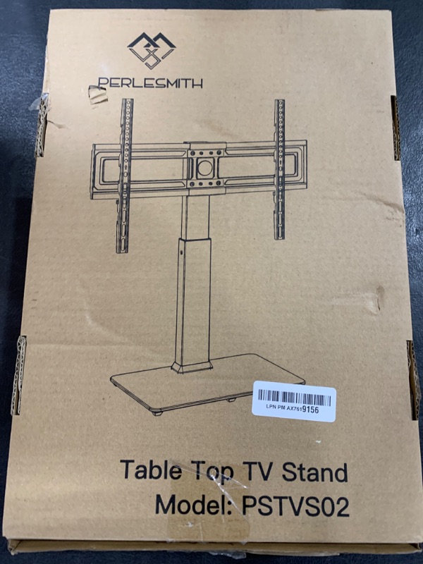 Photo 2 of PERLESMITH Swivel Universal TV Stand for 37-65,70,75 inch LCD OLED Flat/Curved Screen TVs-Height Adjustable Table Top Center TV Stand with Wire Management, VESA 600x400mm up to 88lbs