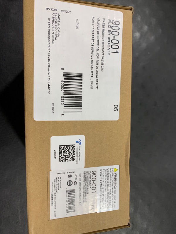 Photo 2 of Moen 900-001 Flo Smart Water Monitor and Automatic Shutoff Sensor, Wi-Fi Water Leak Detector for 3/4-Inch Diameter Pipe Smart Water Shutoff Valve 3/4 inch