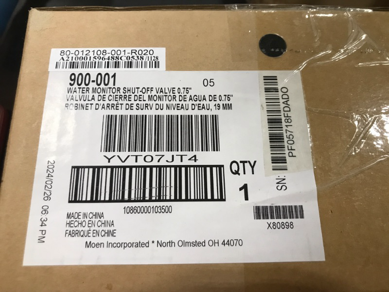 Photo 2 of Moen 900-001 Flo Smart Water Monitor and Automatic Shutoff Sensor, Wi-Fi Water Leak Detector for 3/4-Inch Diameter Pipe Smart Water Shutoff Valve 3/4 inch