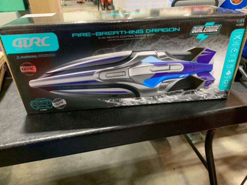 Photo 2 of 4DRC Remote Control Boat for Kids & Adults,RC Boat Fast Rc Boat for Pools and Lakes,2.4 GHz Racing Boats with 2 Battery,Low Battery Alarm,Capsize Recovery,Gifts Toys for 8-12 Boys Girls