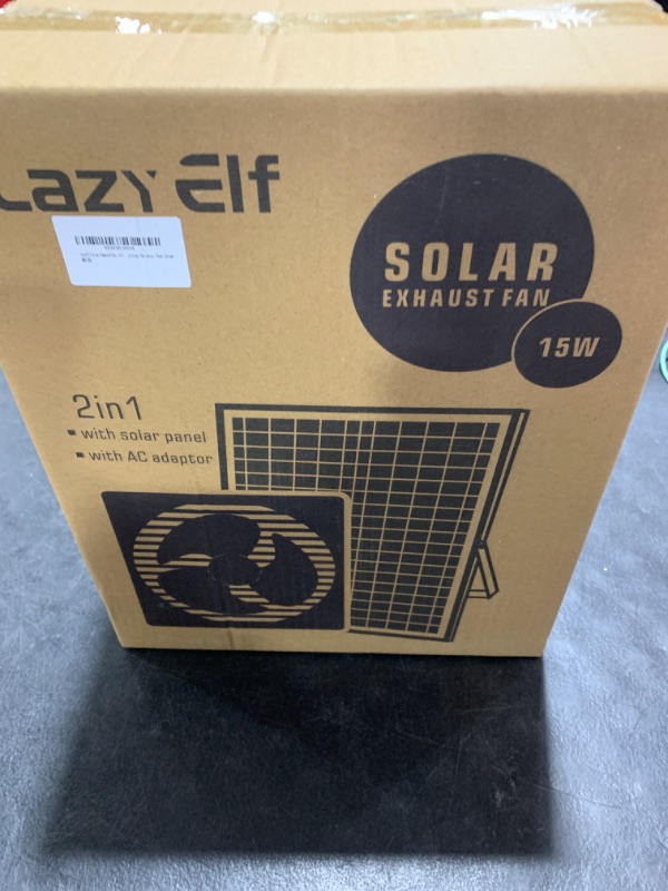 Photo 2 of lazyElf Solar Powered Fan, 10 Inch Solar Exhaust Fan 15W Solar Panel with Bracket Solar Fan Strong Airflow for Outside, Greenhouse, Chicken Coop, Pet House, Shed, Garage