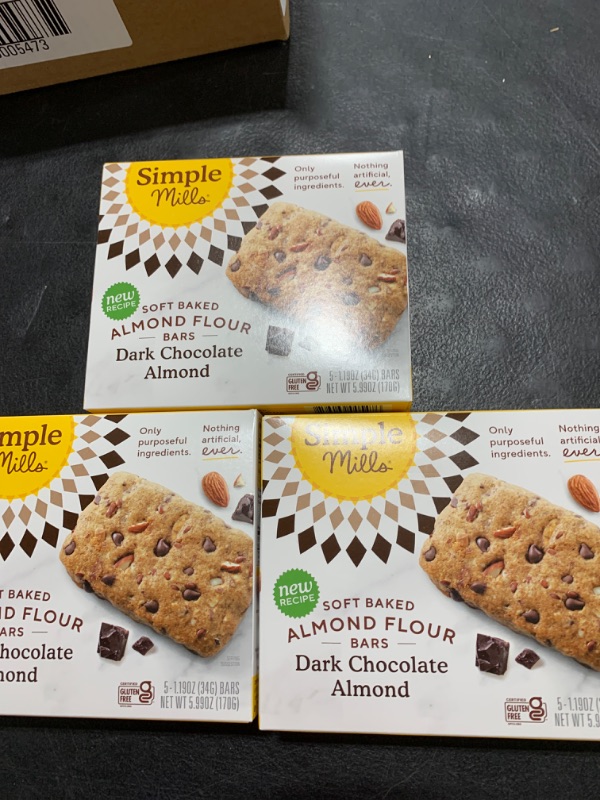 Photo 2 of Simple Mills Soft Baked Dark Chocolate Almond Flour Bars, 5 ct, 1.19 oz each