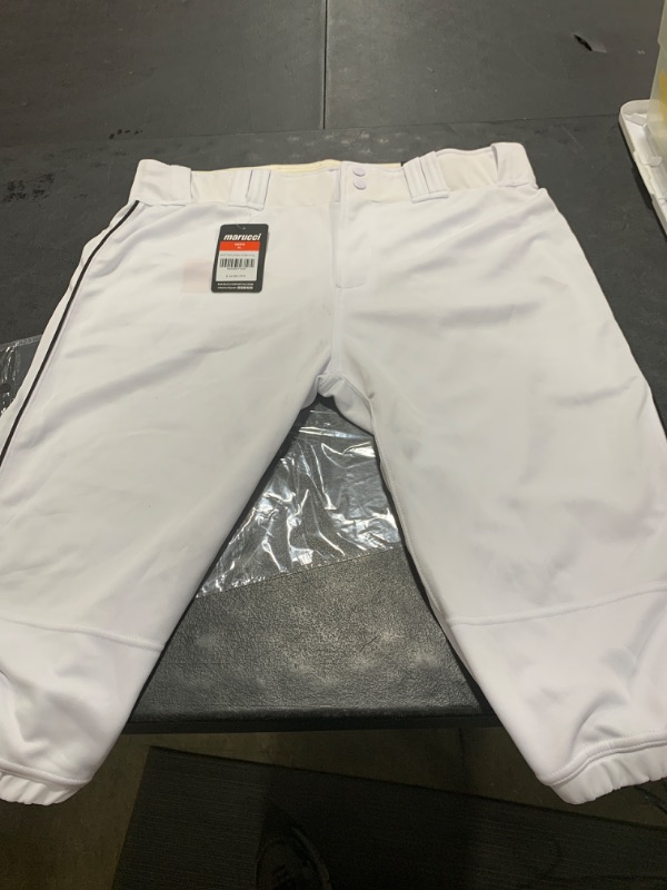 Photo 2 of Marucci - EXCEL Double-Knit Piped Pant Short White/Black (MAPTEXLPSH-W/BK-AXL)