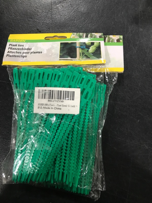 Photo 2 of SAIGREEN 100Pcs 5.1 Inch Plastic Twist Ties, Adjustable Garden Plant Twist Ties Multi-Use Wire Ties for Vine Vegetable Plant Fixed (Green) 2 packs 