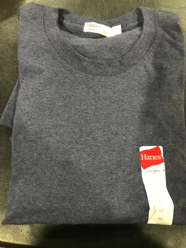 Photo 2 of Hanes Originals Lightweight, Crewneck T-Shirts for Men, Tri-Blend Tee, Available in Tall, Navy Triblend, M0238