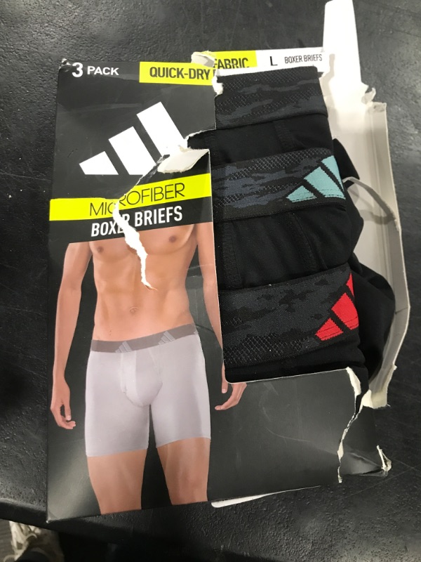 Photo 2 of adidas Men's Athletic Fit Microfiber Boxer Brief Underwear (3 Pack)