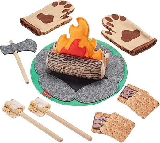 Photo 1 of Fisher-Price Preschool Toy S’more Fun Campfire, 18-Piece Dress Up Set for Camping Pretend Play Kids Ages 3+ Years