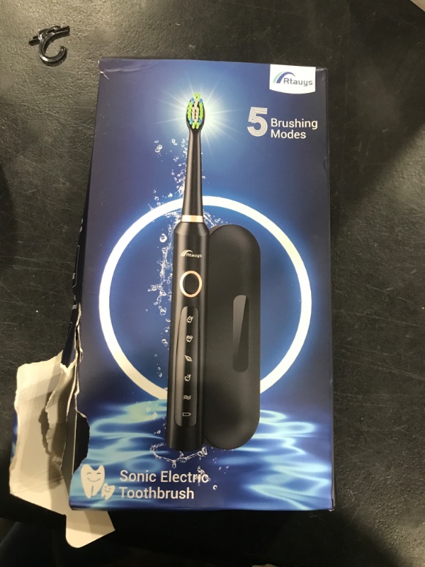 Photo 2 of Rtauys Sonic Electric Toothbrush for Adults - Rechargeable, 41,000 Vibrations per Minute, Teeth Whitening, 8 Brush Heads, 24 Months of Usage, Blue