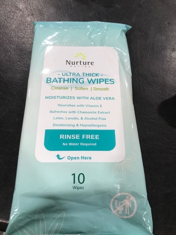 Photo 2 of Nurture XL Ultra Thick Body Wipes for Adults w/Aloe | 120 Extra Large Disposable Cloth Wet Cleansing No Rinse Bathing Washcloths, Waterless Shower | Bath Wipe for Women, Men & Elderly