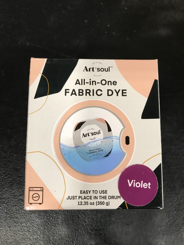 Photo 2 of Art+soul All-in-One Fabric Dye, Violet (Pack of 1), 12.35 oz, Washing Machine Specific Dyed Powder, Effortless Magic Colouring!