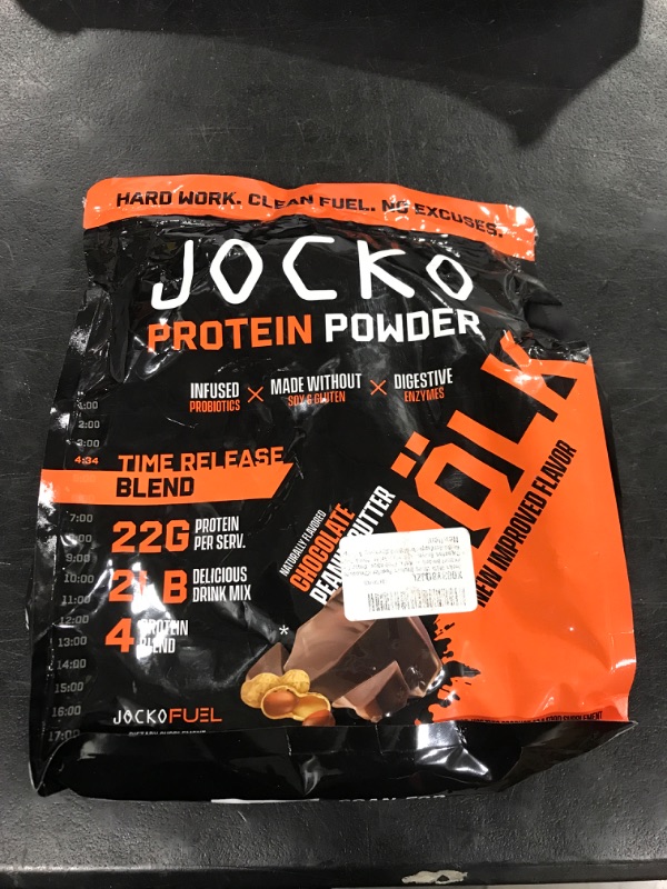 Photo 2 of Jocko Mölk Whey Protein Powder 22g Sugar Free Monk Fruit Blend - Muscle Recovery & Growth, Packaging May Vary (31 Servings, Chocolate Peanut Butter)