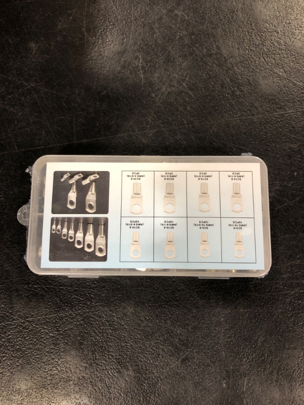 Photo 2 of APIOLO 60PCS Battery Terminal Connectors, Ring Terminal, Battery Lugs, Tinned Copper Wire Lugs, Battery Cable Ends, Terminal Connectors For Used on AWG 4 6 8 10 Cable