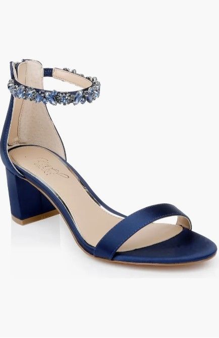 Photo 1 of Jewel Badgley Mischka Women's Catalina Heeled Sandal, Navy, 6.5