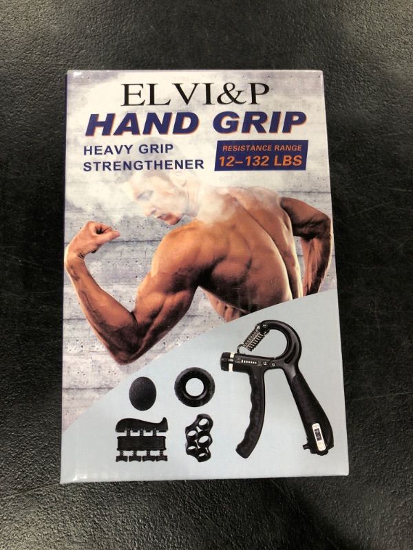 Photo 2 of Elvi&P Hand Grip Strengthener Kit (5 Pcs) – PP & TPR Grip Strength Trainer – Forearm Strengthener Perfect for Athletes, Players, Artists, Fitness Enthusiast, Writers & More