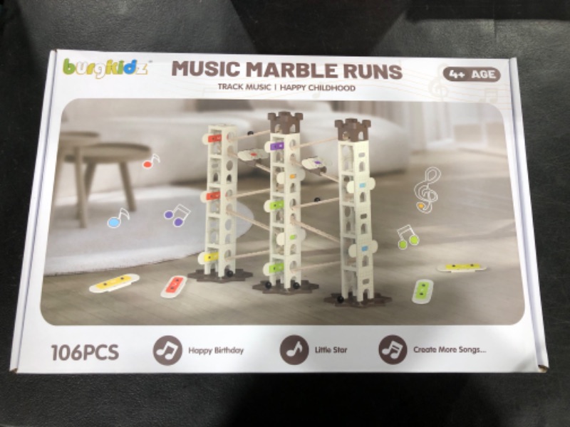 Photo 2 of Music Marble Run with Music Pillars- Marble Maze Track Race Set, Construction Building Blocks Toys with 23 Marbles & Storage Bag, STEM Learning Toy Gifts for Boys and Girls Age 4 5 6 7 8 9+