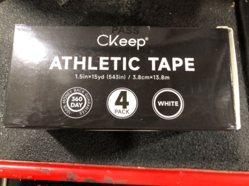 Photo 2 of CKeep Athletic Tape,4 Pack White Sports Tape, Very Sturdy No Glue Residue,Wrist Ankle Tape for Muscle,Climbing,Boxing,Athletes,Baseball Bats,Strains,Sprains,Injuries?1.5 Inches?