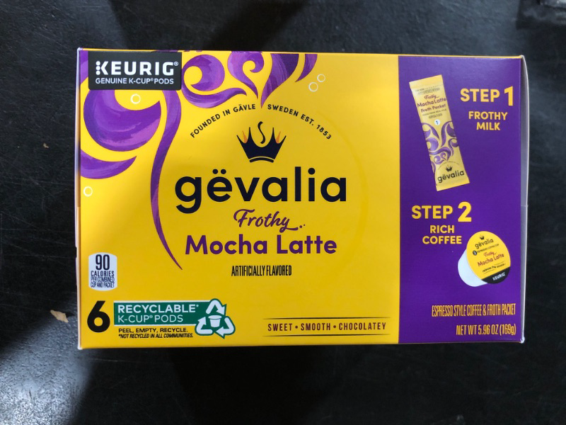 Photo 2 of Gevalia Frothy 2-Step Mocha Latte Espresso K-Cup® Coffee Pods & Froth Packets Kit, 6 ct Box