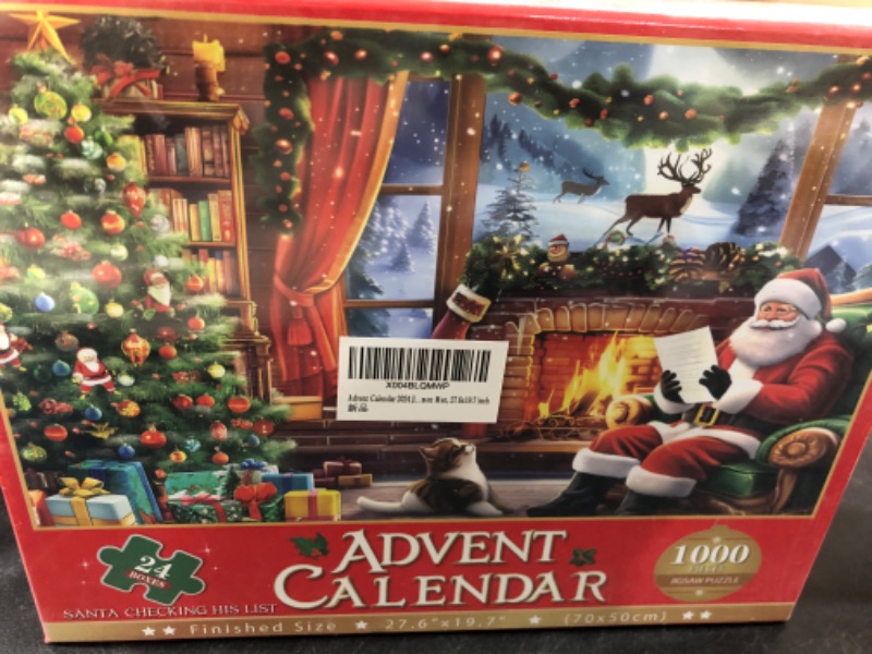 Photo 2 of Advent Calendar 2024 Jigsaw Puzzles for Adults and Kids, 24 Boxes 1000 Pieces Christmas Puzzle - Santa Checking His List, Christmas Countdown Calendar Gifts for Women Men, 27.6x19.7 inch