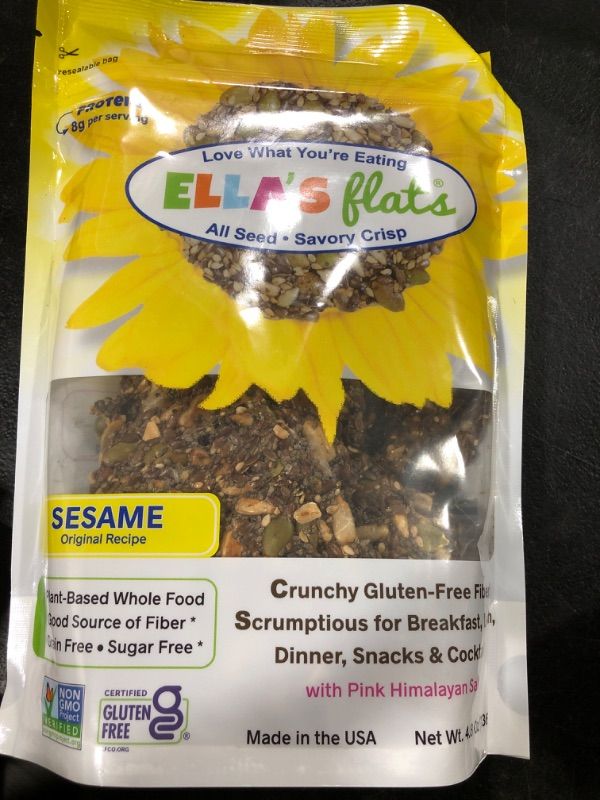 Photo 2 of Ella's Flats Sesame Crisp, 6.5 OZ BOX OF 3 // BB 04/30/25