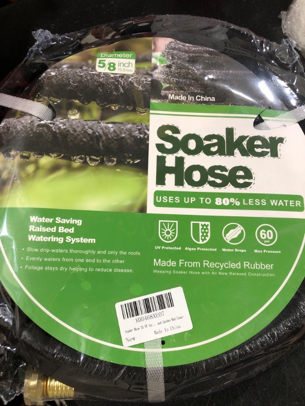 Photo 2 of Soaker Hose 25 FT for Garden with 5/8" Diameter Irrigation Hose Save 70% of Water Solid Brass Interface Eminently Suitable for Lawn and Garden Bed Cover