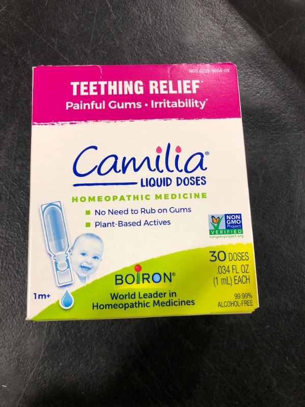 Photo 2 of Boiron Camilia Teething Drops for Daytime and Nighttime Relief of Painful or Swollen Gums and Irritability in Babies - 30 Count