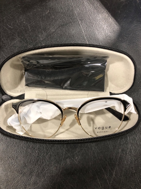 Photo 2 of Vogue Eyewear Women's VO4305 Round Prescription Eyewear Frames, Top Black/Pale Gold/Demo Lens, 51 mm