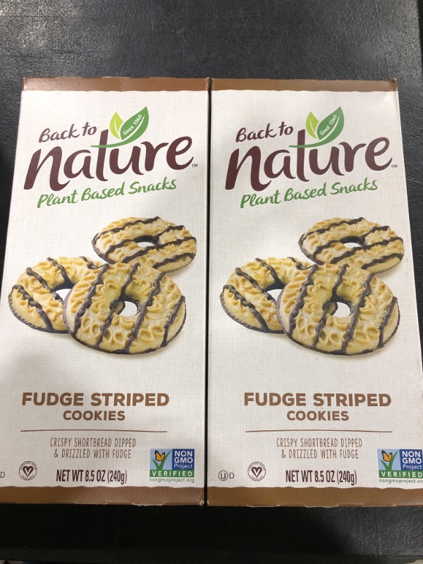 Photo 2 of Back to Nature Fudge Striped Shortbread Cookies - Vegan, Non-GMO, Made with Wheat Flour, Delicious & Quality Snacks, 8.5 Ounce 2 PACKS  // BB 11/22/2024