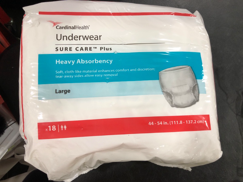 Photo 2 of Cardinal Health 1615A Protective Underwear, SURE CARE Plus, Heavy Absorbency, Large