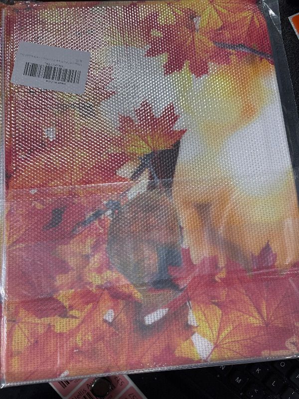 Photo 2 of Fall Placemats Set of 4 Cardinal Maple Leaves Thanksgiving Plastic Waterproof PVC Table Mats Autumn Harvest Holiday Home Kitchen Dining Decorations 12x18 Inch