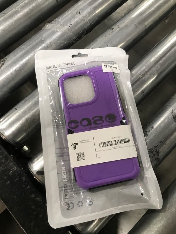 Photo 2 of AUIMSOCO [Military Grade] Compatible with iPhone 15 Pro Case, [15ft. Drop Tested] Protective Case -Purple, Slim & Tough, Pocket-Friendly