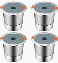 Photo 1 of 4 Reusable K Cup Coffee Pods, Universal Refillable Coffee Filters for K 1.0 Brewers, Food Grade Stainless Steel K-Cup Pods with Scoop, Coffee Essentials for Office Family