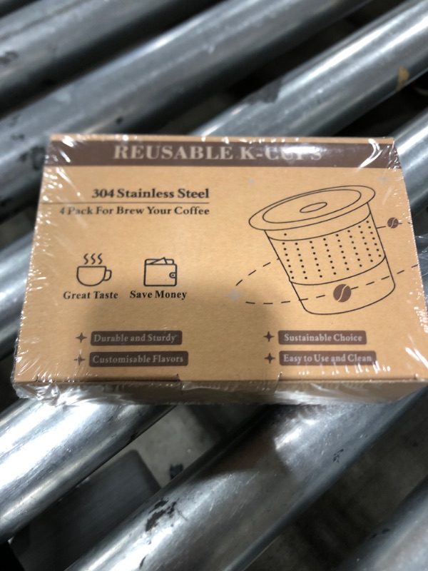 Photo 2 of 4 Reusable K Cup Coffee Pods, Universal Refillable Coffee Filters for K 1.0 Brewers, Food Grade Stainless Steel K-Cup Pods with Scoop, Coffee Essentials for Office Family