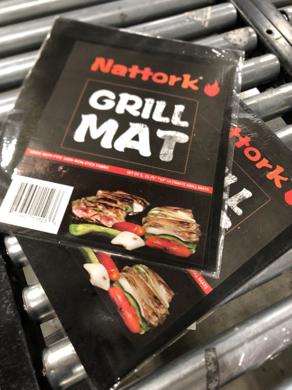 Photo 2 of Nattork Grill Mats for Outdoor Grill,Set of 2 Non-Stick BBQ Grill Mat,Reusable & Heavy Duty Under Grill for Gas, Charcoal,Electric Grill Easy Clean 15.75x13 Grilling Mats for Outdoors PACK 4 