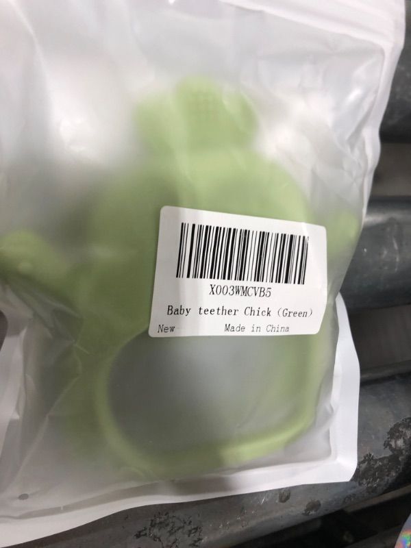 Photo 1 of AIXMEET Silicone Baby Teething Toys, Chick Baby Teether Toy for 3+ Months, Baby Chew Toys for Sucking Needs, Never Drop Baby Mitten Teether for Soothing Teething Pain Relief, Easy Clean (Green)