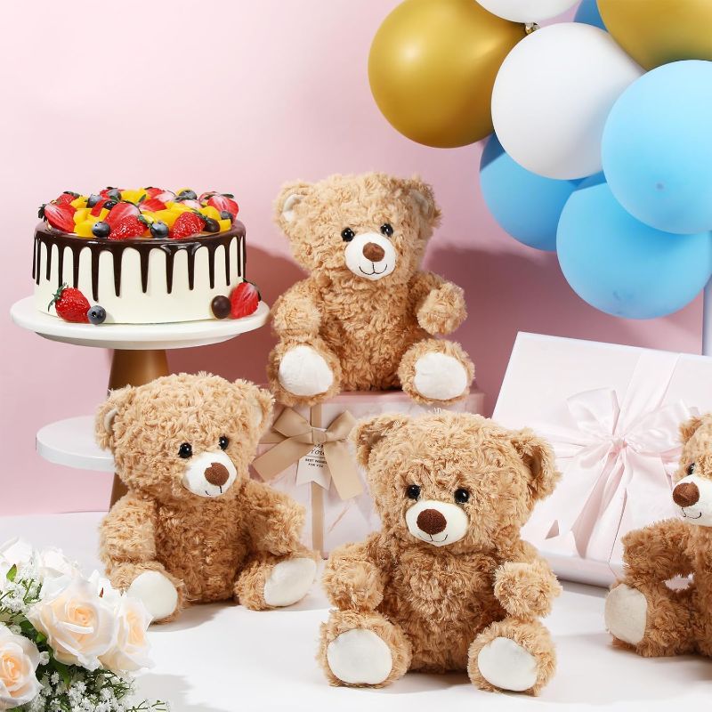 Photo 1 of 5 Pieces 8 Inch Bear Stuffed Animal Soft Stuffed Animals Stuffed Bear Plush Toys Bulk Bear Party Favors Bear Decorations for Christmas Birthday Baby Shower Party Gifts Supplies