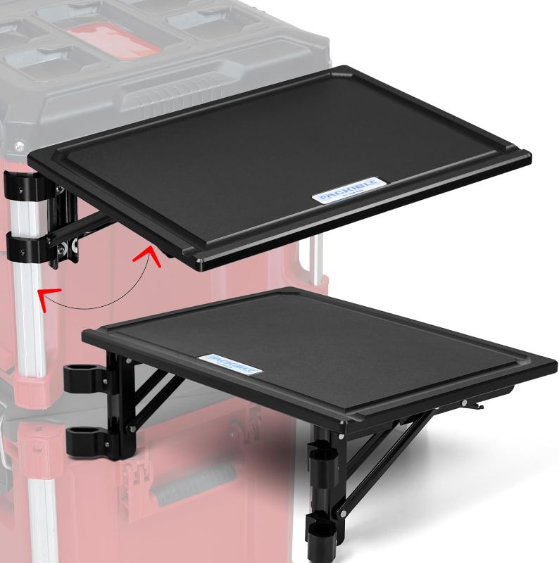 Photo 1 of HDPE Folding Side Table Kit - Milwaukee Packout Compatible - Solid Plastic - Packible Tool - Packout Mod
