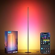 Photo 1 of Govee RGBIC Floor Lamp, LED Corner Lamp Works with Alexa, 1000 Lumen Smart Modern Floor Lamp with Music Sync and 16 Million DIY Colors, Color Changing Standing Floor Lamp for Bedroom Living Room Black
