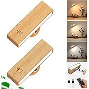 Photo 1 of YiLaie Wall Sconces Set of 2,Battery Operated Wall Sconce with Remote,Wall Lights for Bedroom Wireless, Rotatable Cordless Wall Lamp with 3 Color Temperature for Bedroom,Living Room,Bedside Reading
