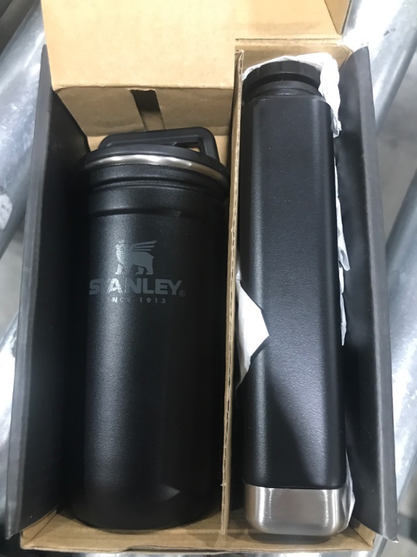 Photo 2 of Stanley Adventure Nesting Shot Glass Set and Flask, 4 Stainless Steel Shot Glasses with Rugged Metal Travel Carry Case, Camping Gifts, Matte Black, 2oz