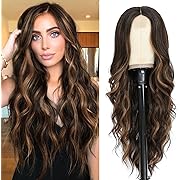 Photo 1 of rly Middle Part Synthetic Heat Resistant Fiber Wig for Women - Daily Use Party Wig in Dark Brown