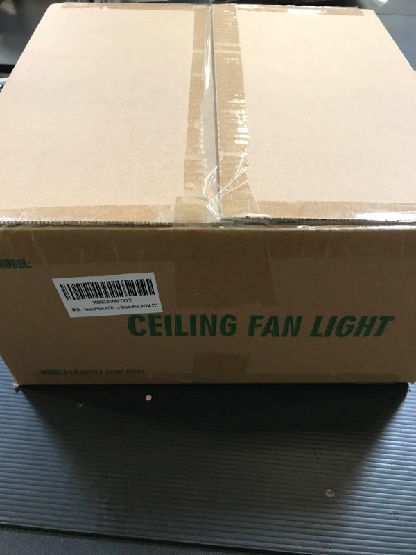 Photo 2 of RGB Bladeless Ceiling Fan with Light and Remote LED Smart Low Profile Ceiling Fans Bluetooth Enclosed 6 Speed Color Changing Fans with Speaker for Bedroom Living Room Kids Room 21"