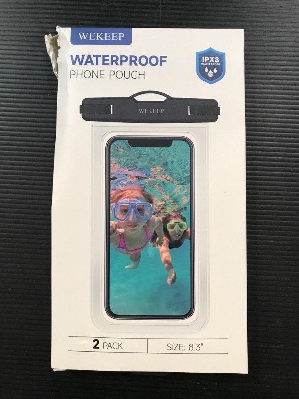 Photo 2 of WEKEEP 2 Pack Universal Waterproof Phone Pouch Up to 8.3"- IPX8 Cellphone Dry Case Compatible for iPhone 14 13 12 11 Pro Max SE XS Plus Samsung Galaxy A14 5G Cellphone (Semi-Transparent*2