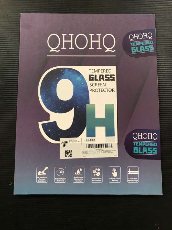 Photo 2 of [2+2 Pack] QHOHQ Tempered Glass Screen Protector for iPad Pro 12.9 2020 4th ? 2021 5th with Camera Lens Protector