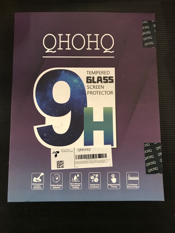 Photo 1 of [2+2 Pack] QHOHQ Tempered Glass Screen Protector for iPad Pro 12.9 2020 4th ? 2021 5th with Camera Lens Protector