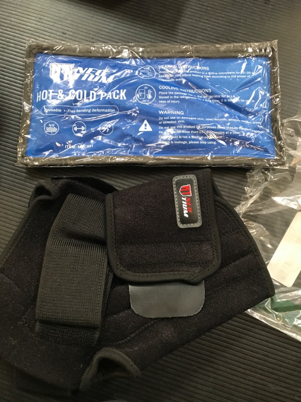 Photo 1 of NeoTium Ankle Brace with Ice Pack for Ankle Support, Sprained Ankle, Achilles Tendon, Tendonitis, Fracture, Foot Injury - Hot Cold Therapy Ankle Wrap with Flexible Stabilizers & Adjustable Straps (L)