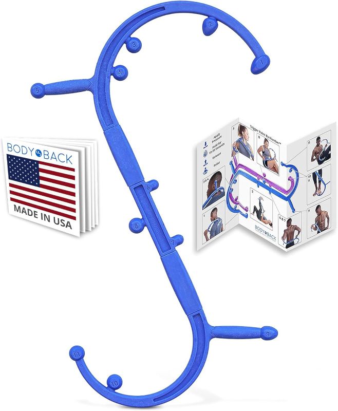 Photo 1 of Body Back Buddy Elite - Improved Design- Versatile Handheld Massage Stick for Full Body Muscle Pain Relief - Professional Grade Trigger Point Massage Cane (Blue Elite 1.1)
