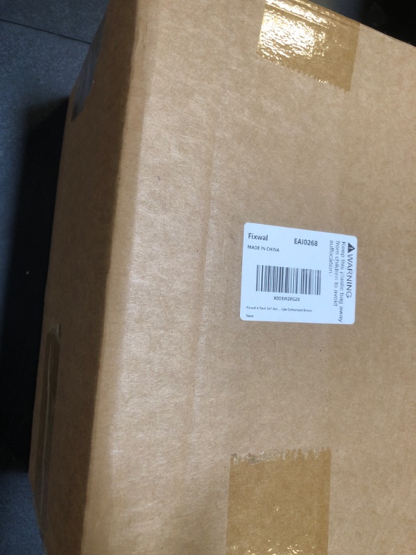 Photo 1 of Fixwal 4 Pack 5x7 Rotating Picture Frame, Solid Wood Frame with Double-sided Real Glass, Photo Frame for Tabletop Display, Rustic Style Carbonized Brown