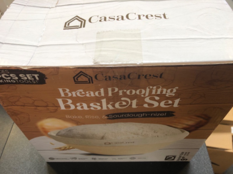 Photo 2 of Casa Crest Sourdough Bread Baking Kit - Includes 1 Oval and 1 Round Banneton Basket for Proofing and Rising, Bowl Scraper, Cookbook, Liners, and Tools - Accessories and Supplies for Adults
