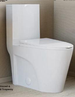 Photo 1 of St. Tropez One-Piece 14" Rough-in 1.1/1.6 GPF Dual Top Flush Elongated Toilet in Glossy White