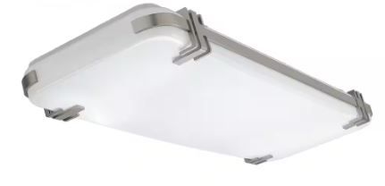 Photo 1 of Mission Industrial 48 in. x 15 in. Brushed Nickel Adjustable CCT LED Flush Mount Ceiling Light 5500 Lumens Dimmable


